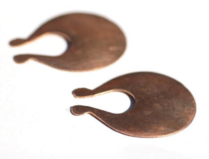 Harp shaped metal blank for big earrings or pendants