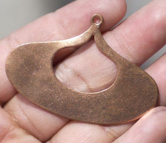 Wide teardrop shaped metal blank with cutout for big earrings or pendants