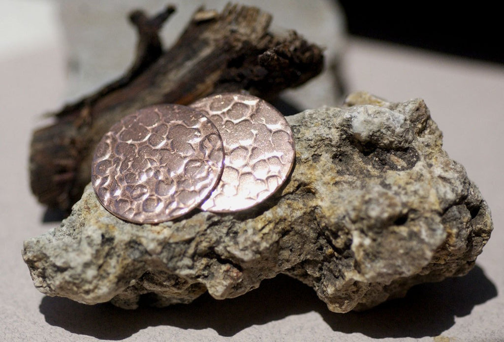 Copper Disc Blank Hammered 23mm Enameling Soldering Stamping - Jewelry Supplies - 4 Pieces