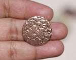 Copper Disc Blank Hammered 23mm Enameling Soldering Stamping - Jewelry Supplies - 4 Pieces