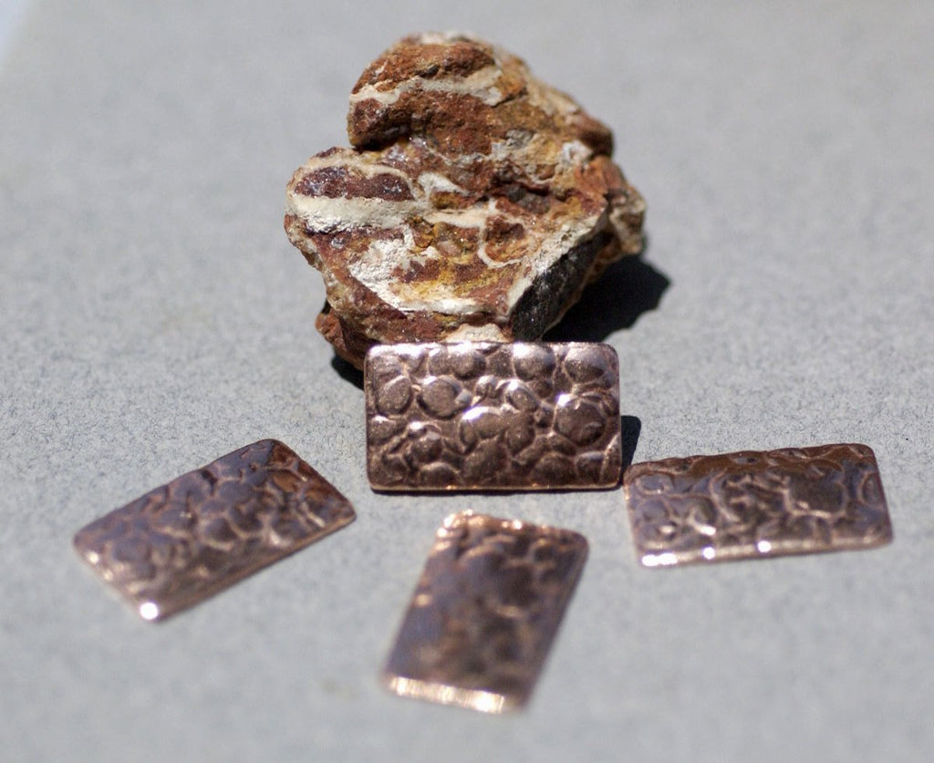 Rectangles Textured 19mm x 11mm Antique Hammered Metalworking Stamping Texturing Soldering Blanks -Variety of Metals