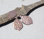 Leaf Antique Hammered with Hole 34mm x 19mm Blank Cutout for Enameling Stamping Texturing - Variety of Metals