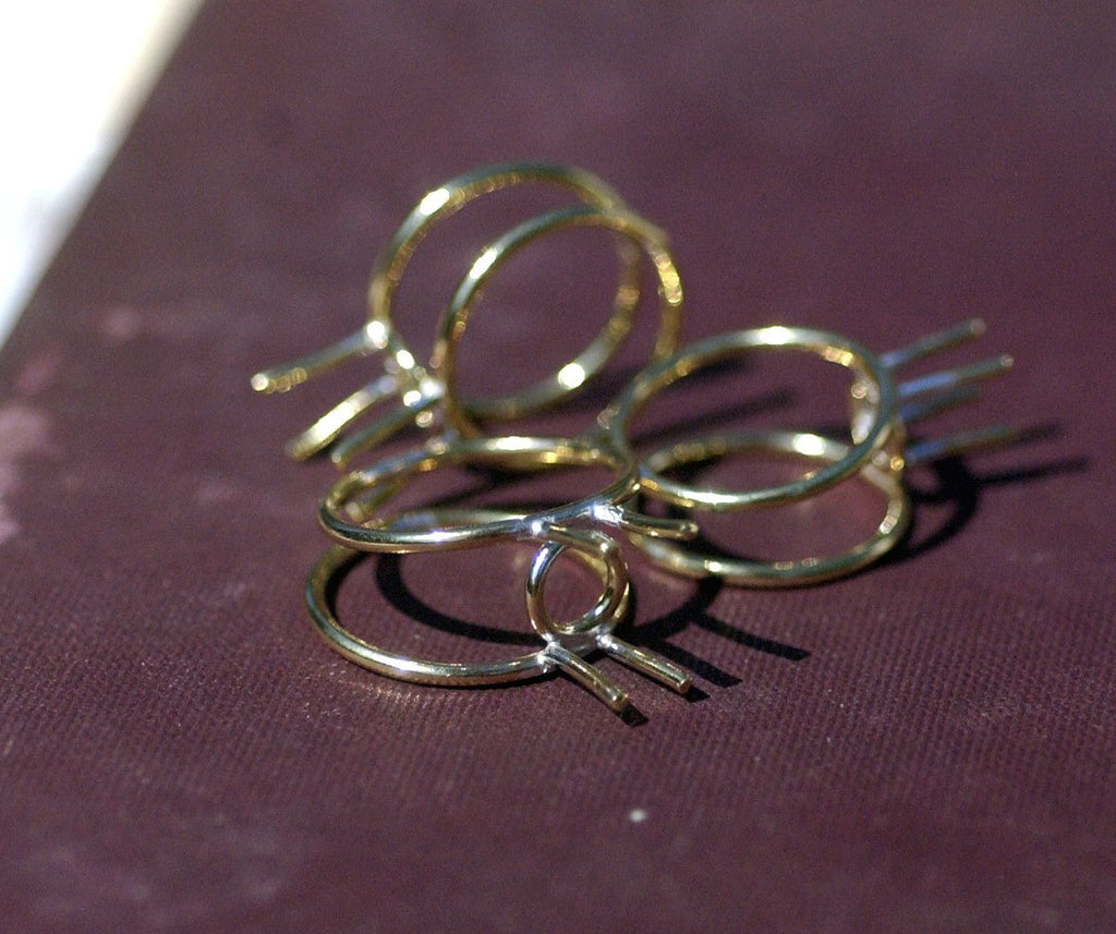 Handmade Soldered Brass Ring with Prongs For Stones or Whatever size-Variety
