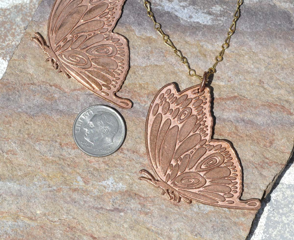 Copper Butterfly Blank 40.3mm x 40.7mm Cut Out Metalworking Stamping Texturing Jewelry Blanks Variety of Metals,