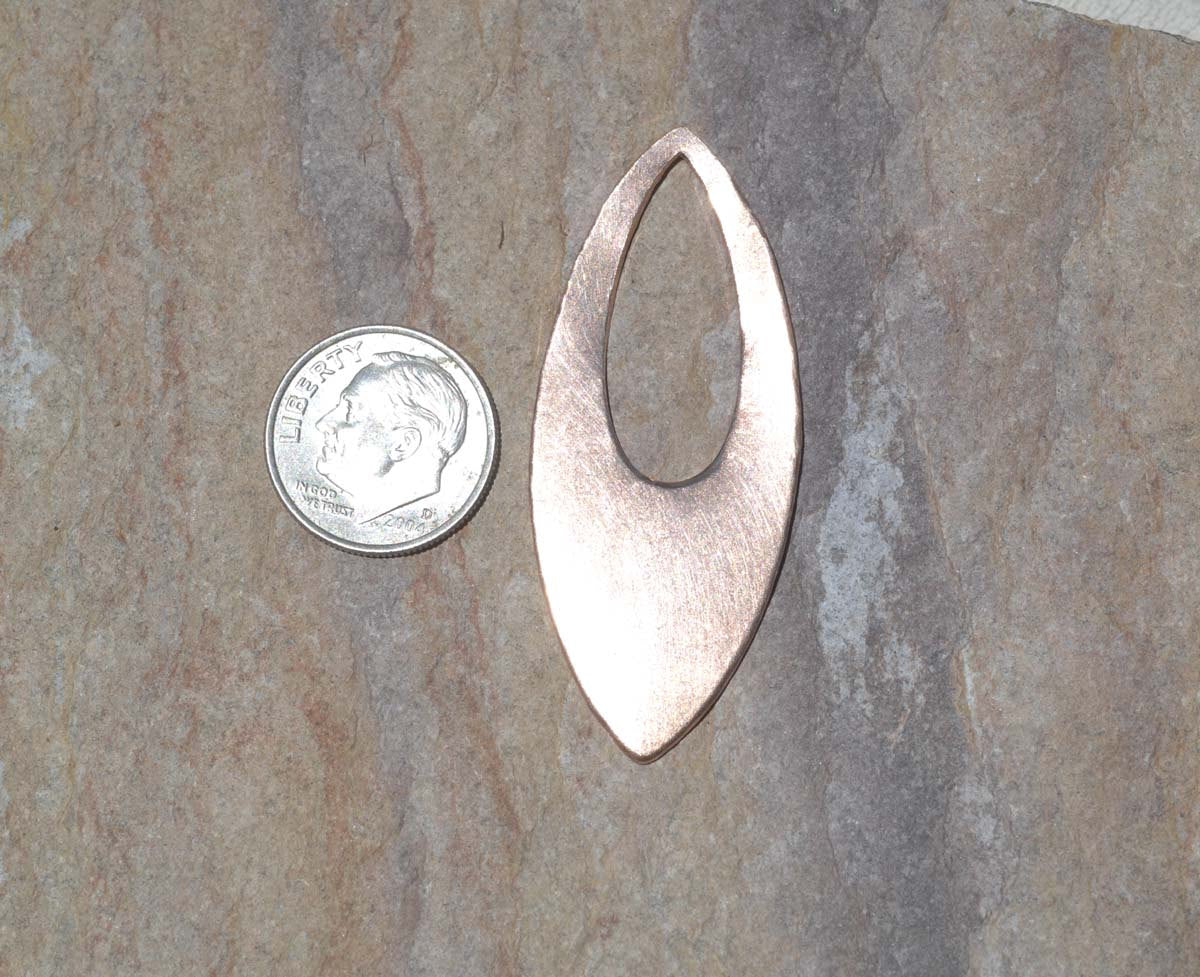 Chubby Eye Pointed Oval 49mm x 20mm Shape Cutout for Blanks Enameling Stamping Texturing