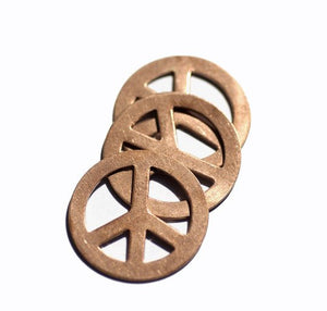 Shape Peace Sign 33mm  Blank Cutout for Enameling Stamping Texturing, Variety of Metals,  4 pieces