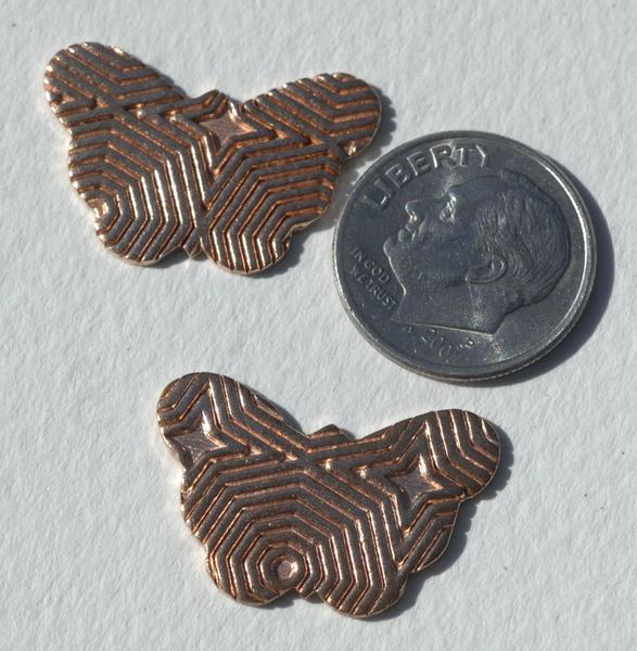 Butterfly 23mm x 15mm Textured Patterns Cutout for Enameling Variety of Metals