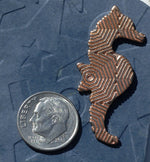 Seahorse Blank Cutout 41mm x 19mm Variety of Metal, Metalworking Blanks Hexagon Texture - 4 pieces