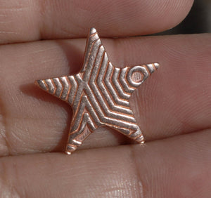 Star in Hexagon Pattern 17mm Cutout for Enameling Stamping Texturing Soldering Blanks - Variety of Metals