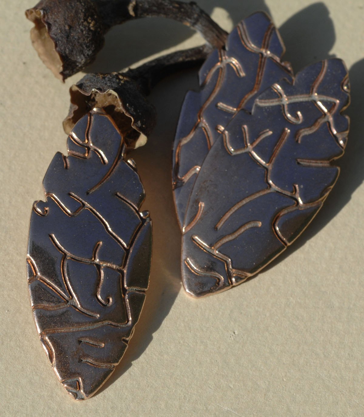 Large Leaf Blank 47mm x 20mm Cutout Shape - Enameling Stamping Texturing Blanks - Variety of Metal