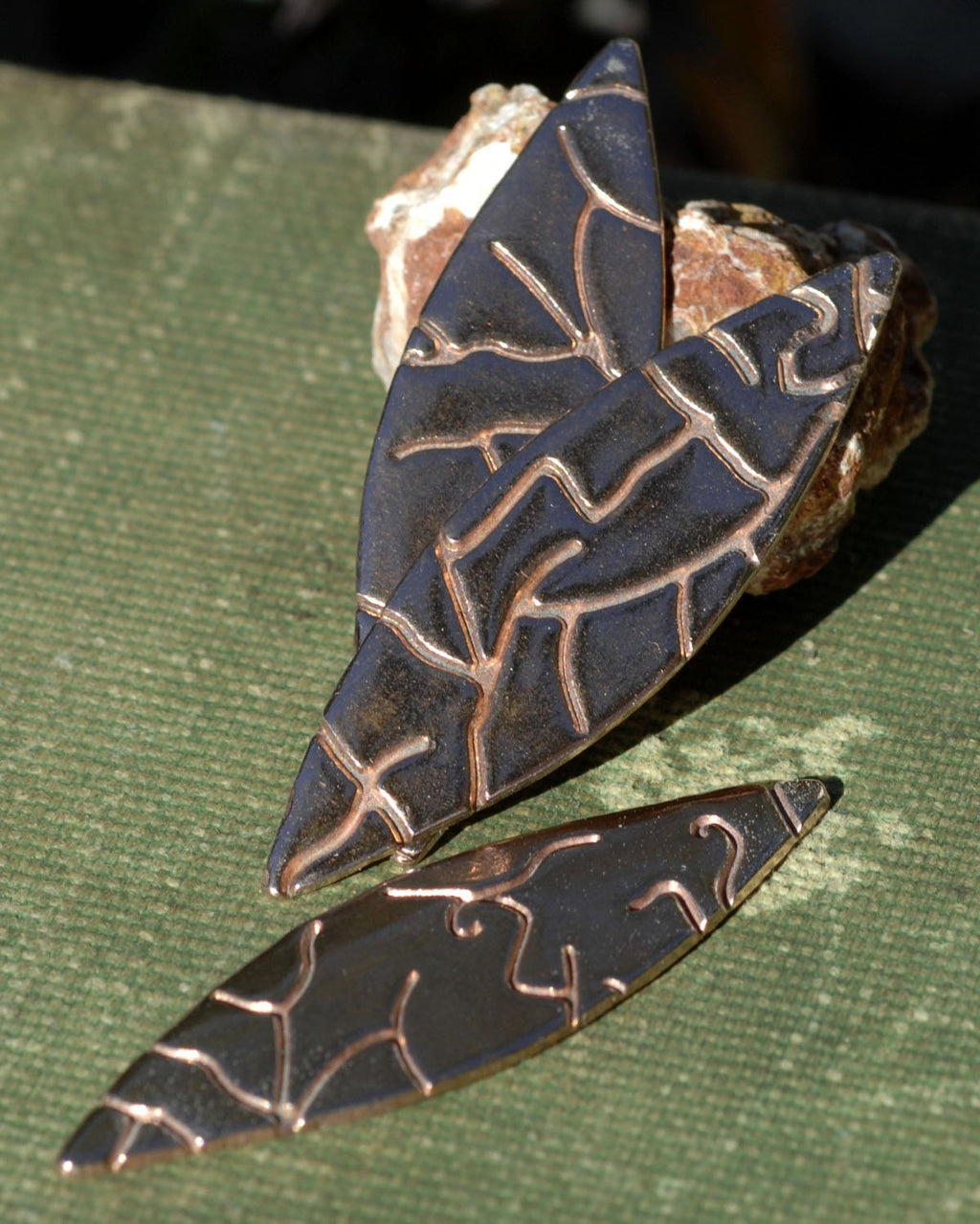 Rounded Eye 45mm x 13mm Shape Cutout - Enameling Stamping Texturing Blanks - Metalworking Supply - 6 pieces