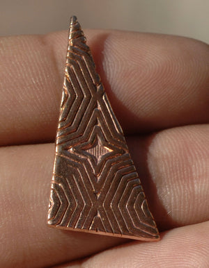 Triangle 15mm x 30mm in Texture - Enameling Stamping Soldering Blanks - Variety of Metals - 6 pieces
