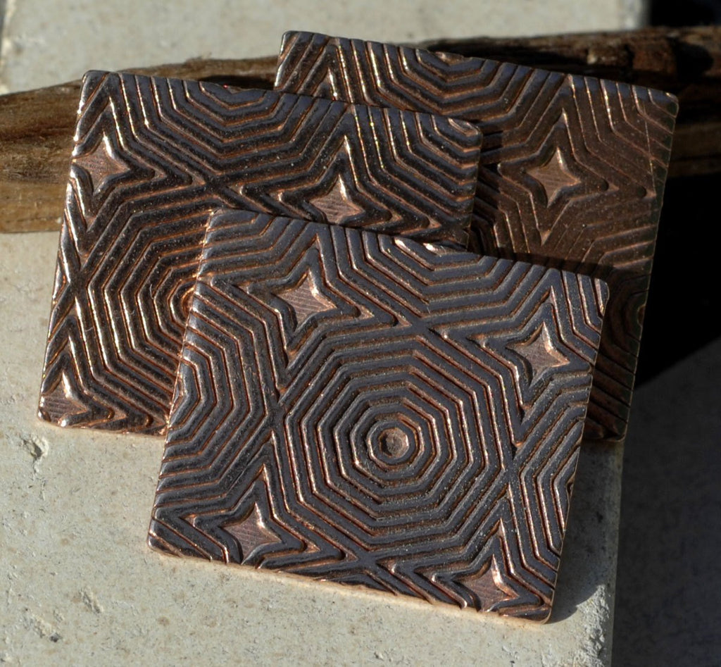 Rectangle 25mm x 22mm in Hexagon Pattern for Enameling Stamping Texturing - Variety of Metals