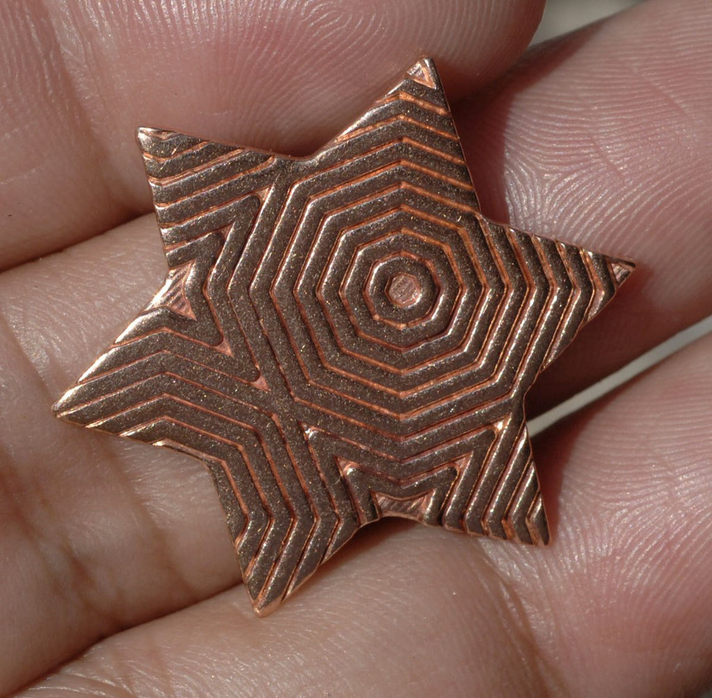 Star of Israel 23mm Blank Cutout for Stamping Texturing Soldering Blanks Variety of Metals