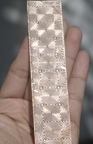 Metal Sheet Hexagon Pattern, 20g - 5 3/8 x 1 1/8 inches - Bracelets Pendants Metalwork, Variety of Metal,