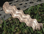Wave II Pattern Metal Bracelet 20g - 5 2/8'' x 1 2/8'' inches - Bracelets Metalwork - Variety of Metal