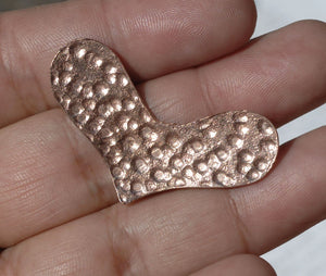 Gradually Hammered Squatty Heart 38mm wide x 21mm Shape Cutout for Blanks Enameling Stamping Texturing