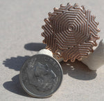 25mm Gear Cog Stamping Metalworking Texturing Blanks - Variety of Metals - Pattern of Hexagon