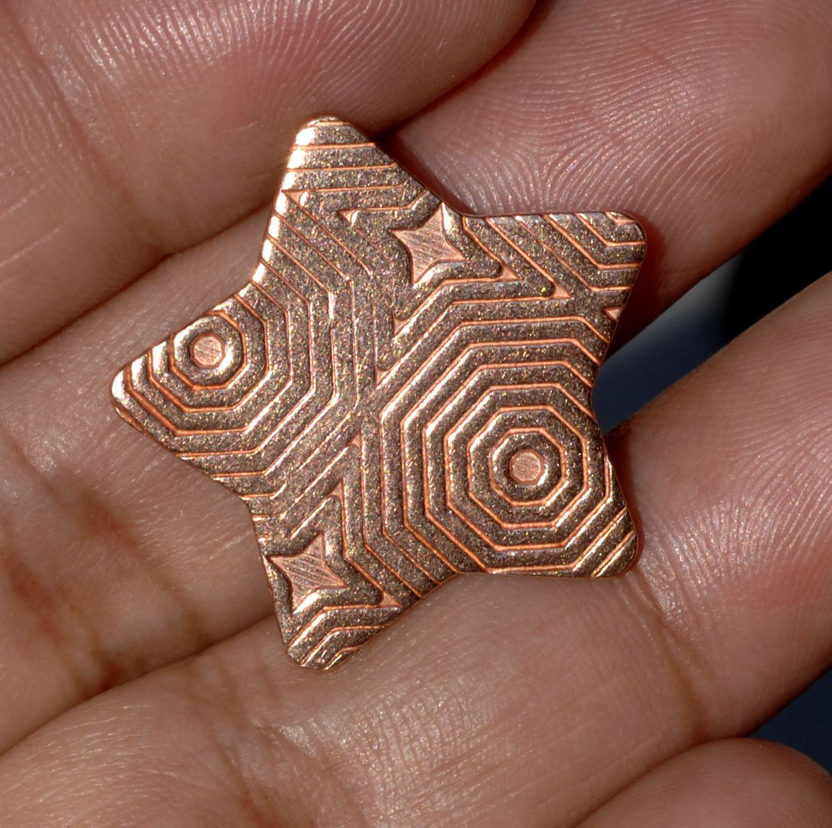 Stars with Pattern 24mm for Enameling Stamping Texturing Soldering Shape Charms Jewelry Making - Variety of Metals