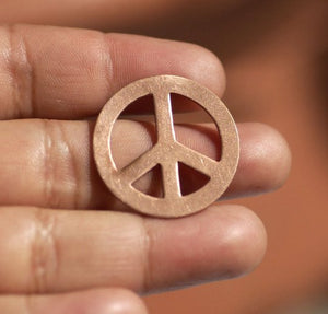 Shape Peace Sign 33mm  Blank Cutout for Enameling Stamping Texturing, Variety of Metals,  4 pieces