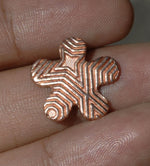 Flower 17mm in Hexagon Pattern for Blanks Enameling Stamping Texturing - Variety of Metals