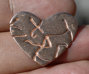 Heart Blank 24mm x 20mm 22g Cutout for Enameling Stamping Texturing - Metalworking Supply 4 Pieces