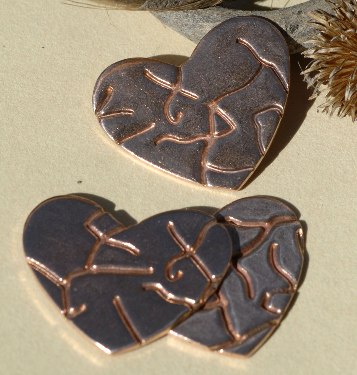 Heart Blank 24mm x 20mm 22g Cutout for Enameling Stamping Texturing - Metalworking Supply 4 Pieces