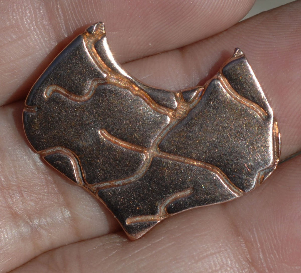 Arabic Shaped Earring or Pendant 26mm x 22mm Enameling Stamping Texturing Blanks - Variety of Metals
