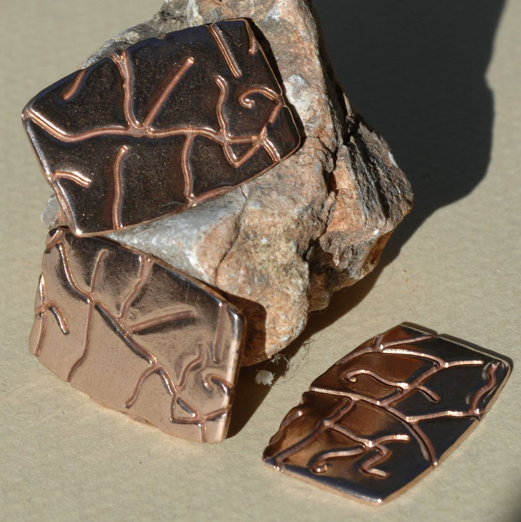 Barrel Rounded in Pattern 26mm x 19mm - Enameling Stamping Texturing Blank - Jewelry Making Blank - 4 pieces