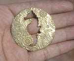 Textured 50mm Blank Disc Cut Out Seahorse, Jewelry Pendant Blank, Metalworking Supplies - 2 Pieces