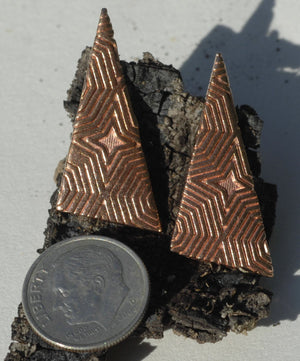 Triangle 15mm x 30mm in Texture - Enameling Stamping Soldering Blanks - Variety of Metals - 6 pieces
