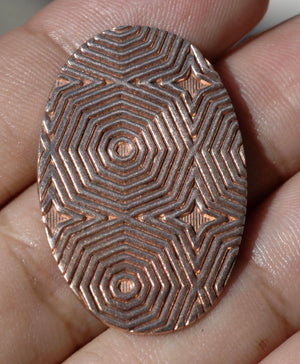 Oval 34mm x 22mm in Hexagon Pattern Blanks Shape for Enameling Stamping Textured - Variety of Metals