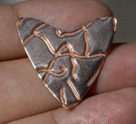 26mm x 25mm Heart in Pattern Shape Cutout - Enameling Stamping Texturing Blanks - Variety of Metals