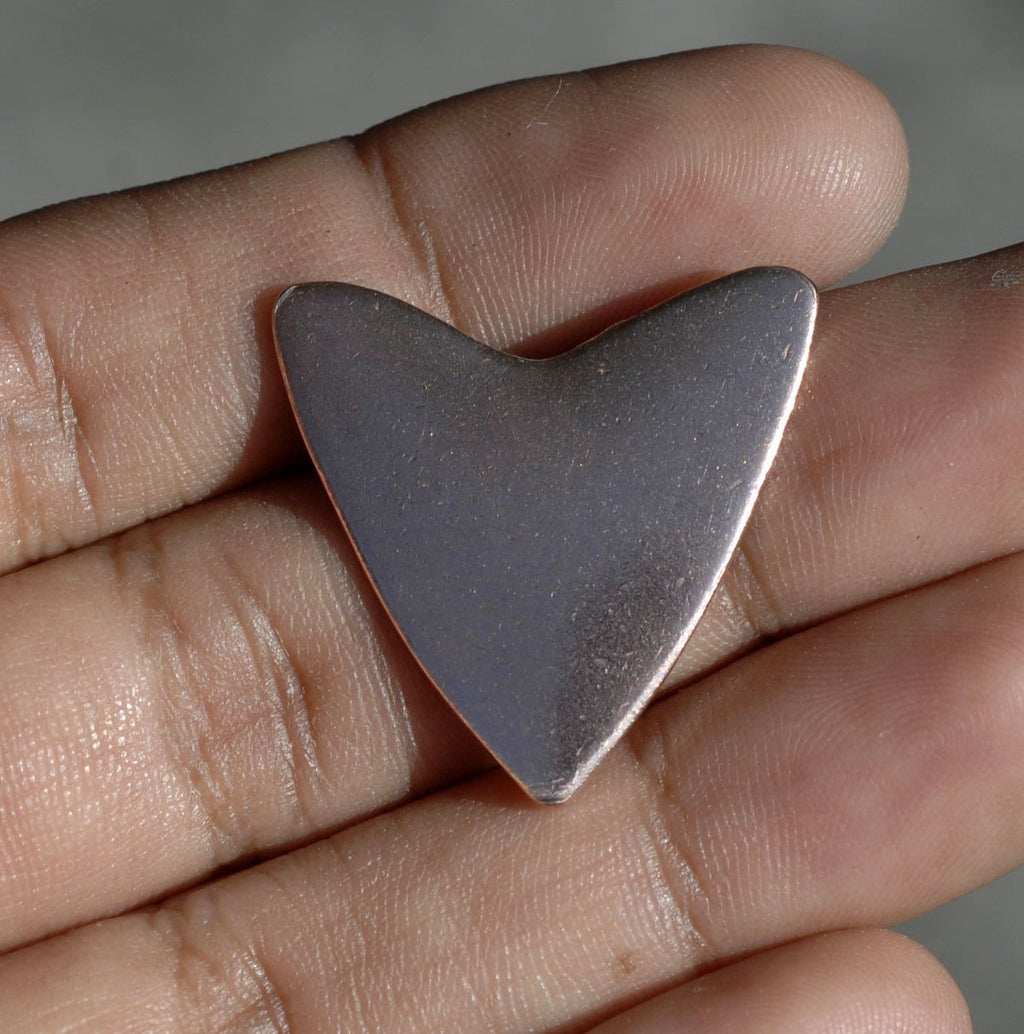 26mm x 25mm Heart Shape Cutout for Enameling Stamping Texturing Blanks - Variety of Metals