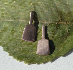 Cowbell Shape 8mmx19mm Variety of Metal for Metalworking Stamping Texturing Soldering Blank Jewelry Making - 4 pieces