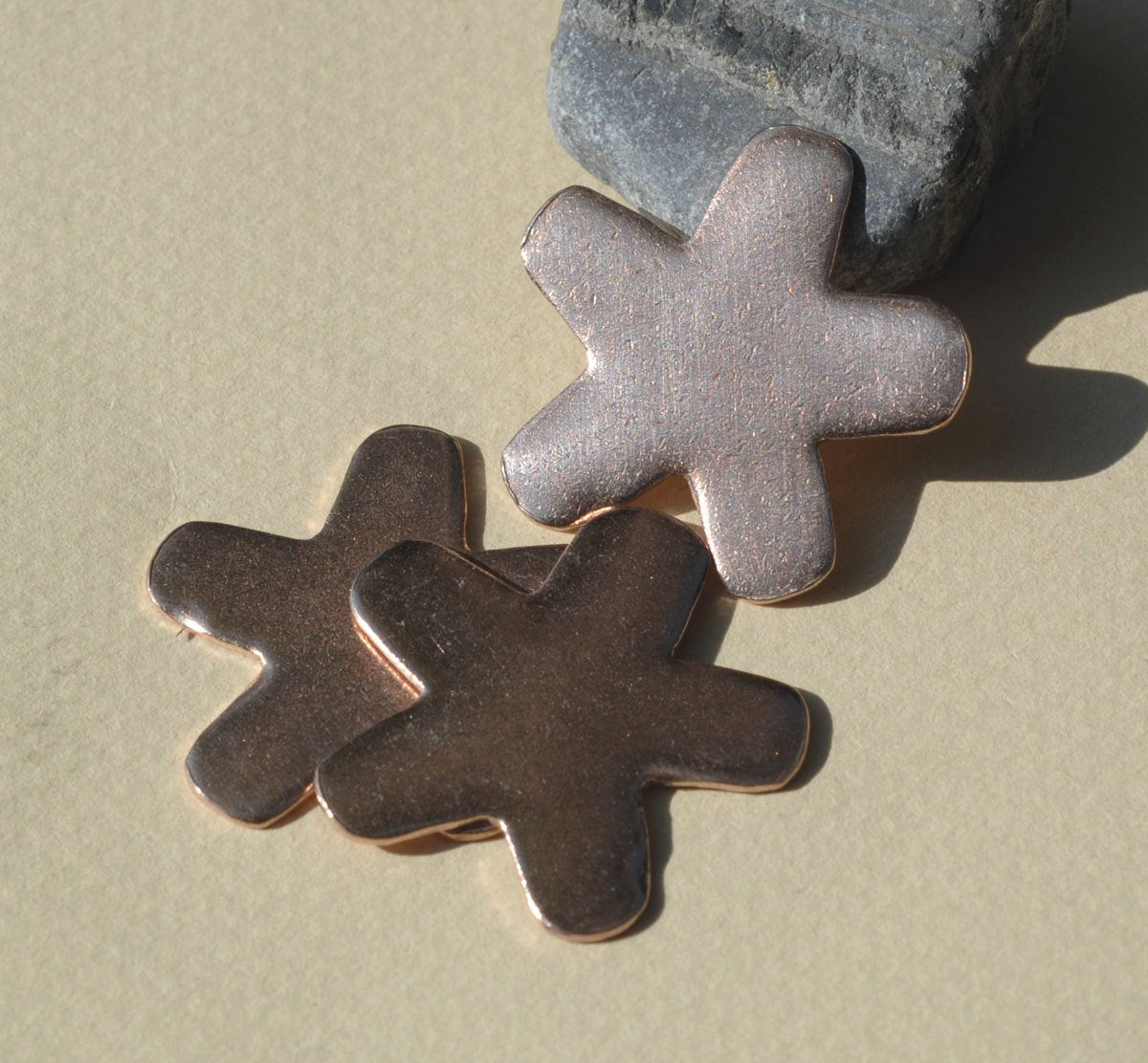 Metal Blanks 31mm Flower, Cutout for Enameling Stamping Soldering - Variety of Metals - 4 pieces