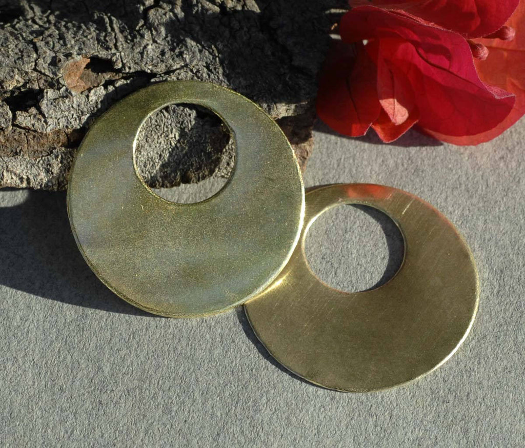 Hoops 35mm for Earrings or Pendant Offset Circle for Blanks Metalworking Stamping Texturing, Jewelry Components - Variety of Metal