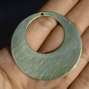 Blanks for Earrings or Pendant Offset Circle with Hole, Texturing Enameling Hoops, Jewelry Components, Supplies - 4 Pieces