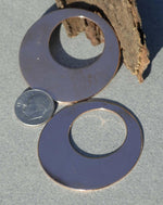 Earrings Hoops Offset Circle for Blanks Enameling Stamping Texturing, Jewelry Supplies, Variety of Metals - 4 Pieces