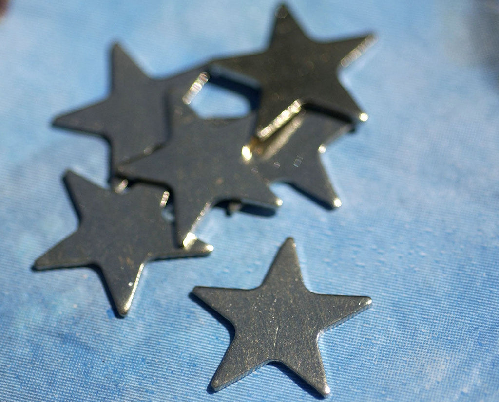 Star Nickel Silver Blanks Stars 17mm for Metalworking Stamping Texturing Soldering Blank - 6 pieces