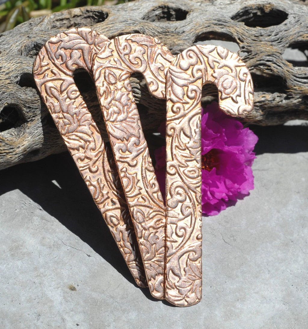 Christmas Cane Large, Lotus Flowers 74.7mm x 26mm Blanks, Metalworking Supply - Jewelry Ornament Variety of Metals - 3 Pieces