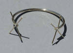 Solid Nickel Silver Cuff Bracelet with 4 Prongs - Two Claws for Jewelry Making Supplies
