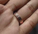 Ring Copper Flowers Wire Pattern Glue Pad Round for Gluing - Size 8 Handmade Ring Blanks, DIY Ring