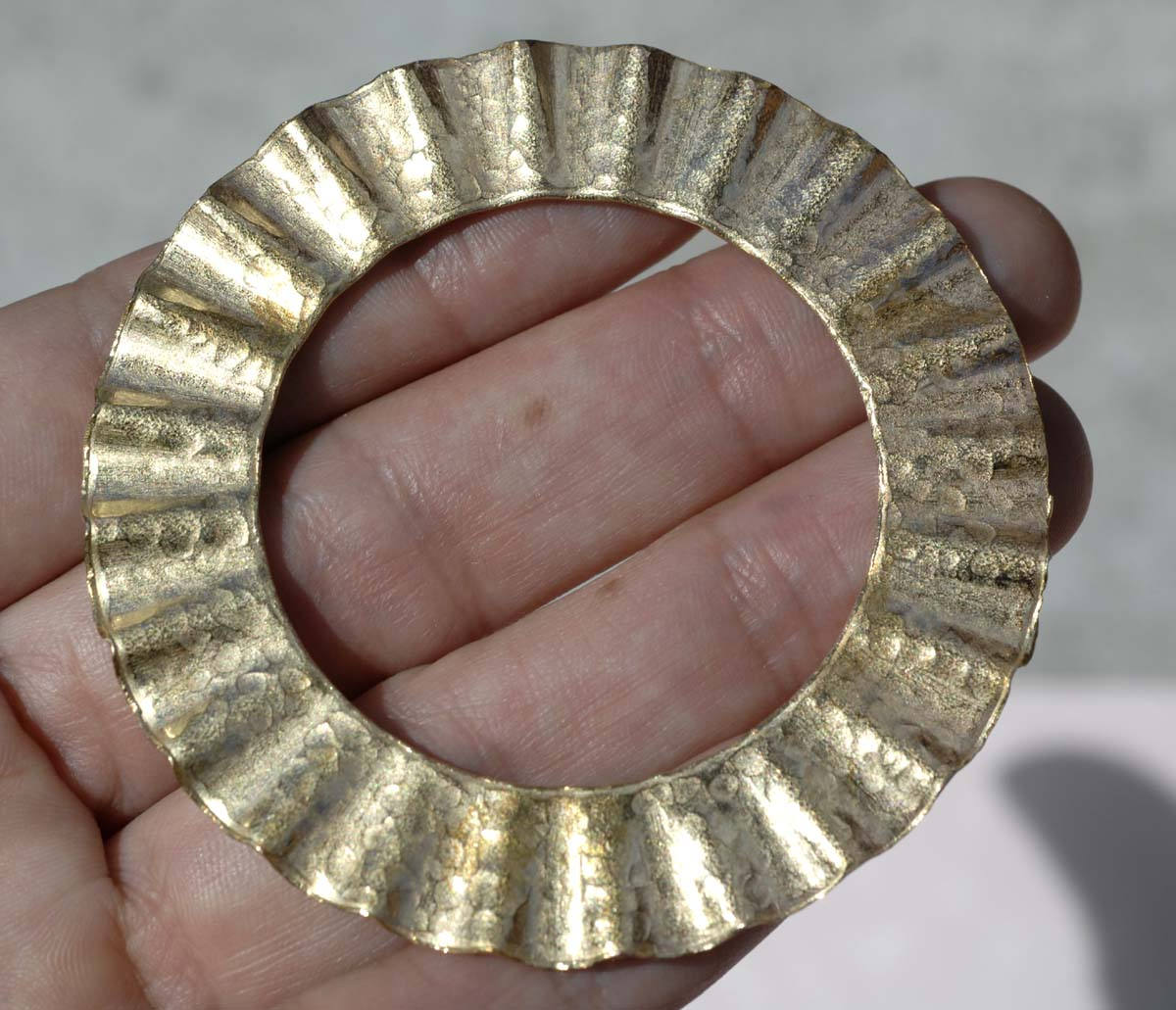 Shaped Small 20 Wave Donut Hammered Variety of Metals,