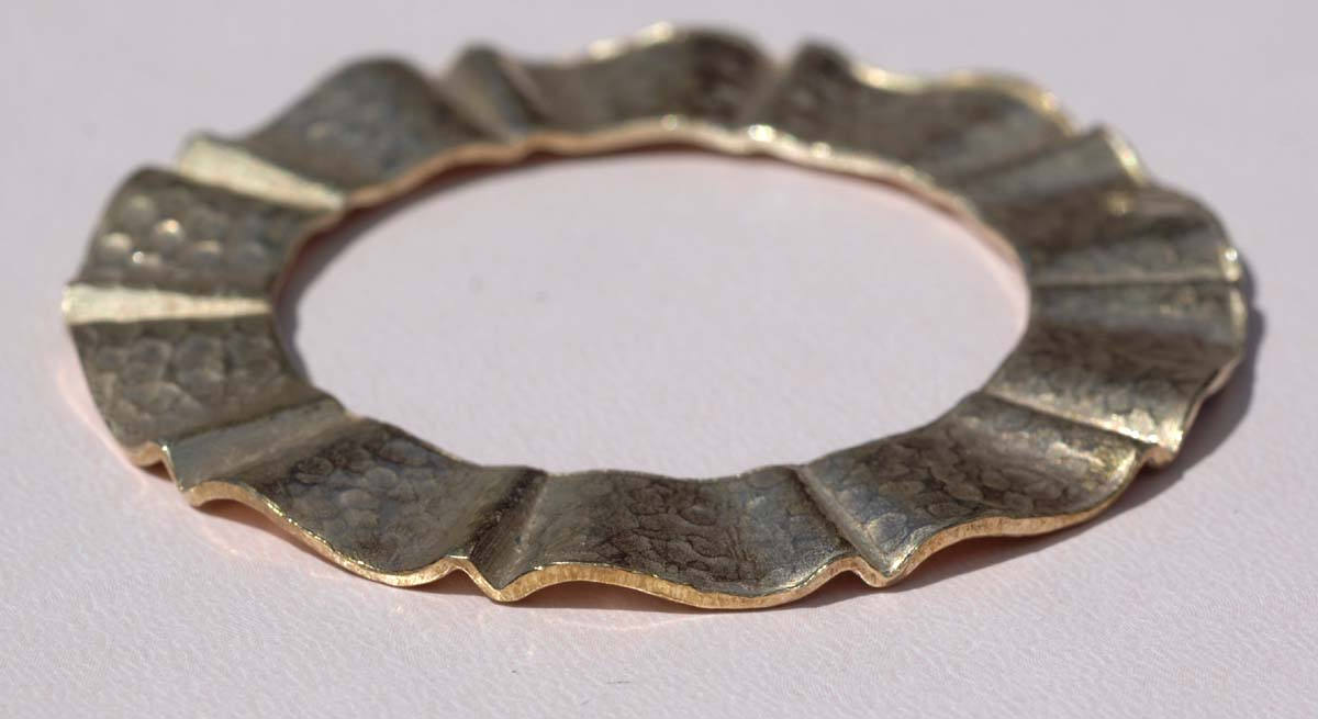 Donut Shaped Large Wave With Ripple Hammered Variety of Metals,