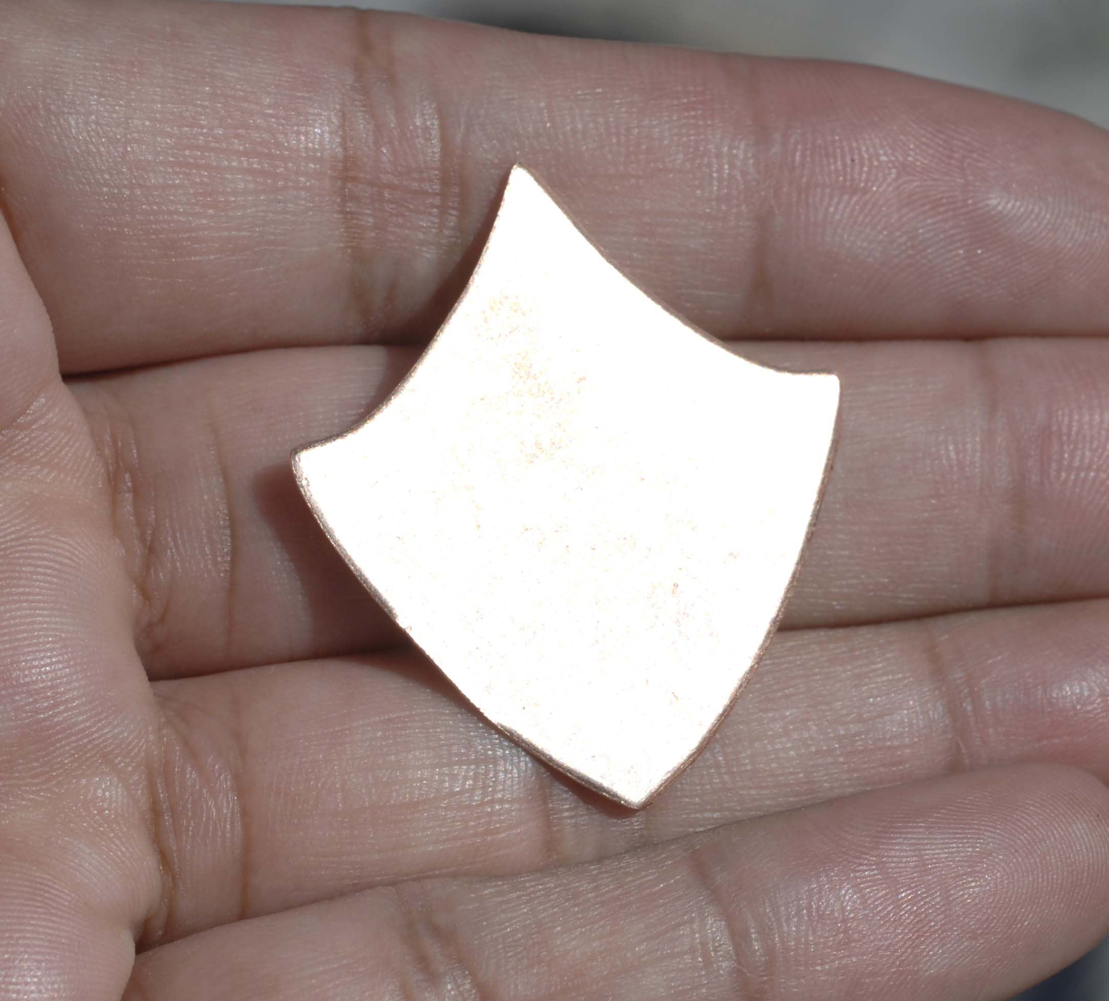 Shield Shape Blanks for Earrings Enameling Metalworking Polished Blanks Variety of Metals, 4 Pieces