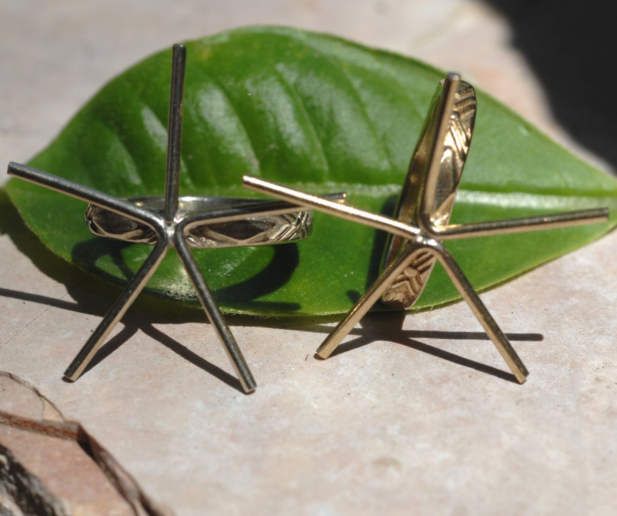 Copper Claw Diamond Ring with, Heavy Rope Textured Metal Cane Wire Handmade Claw Ring Setting 100% For Natural Stones - Size 7