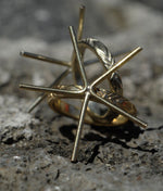 Copper Claw Diamond Ring with, Heavy Rope Textured Metal Cane Wire Handmade Claw Ring Setting 100% For Natural Stones - Size 7