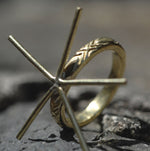 Copper Claw Diamond Ring with, Heavy Rope Textured Metal Cane Wire Handmade Claw Ring Setting 100% For Natural Stones - Size 7