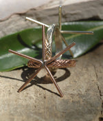 Copper Claw Diamond Ring with, Heavy Rope Textured Metal Cane Wire Handmade Claw Ring Setting 100% For Natural Stones - Size 7